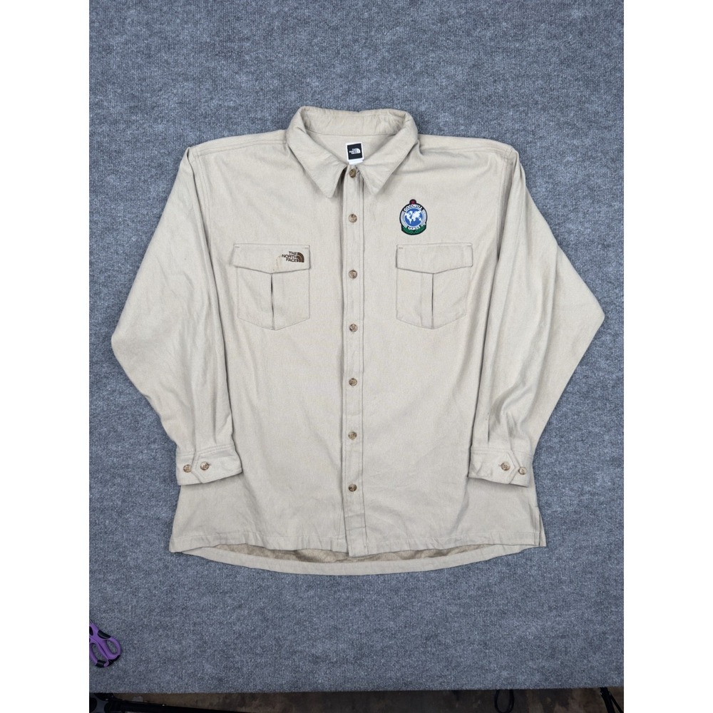 The North Face Goodwill Games Beige Button Shirt‎ XXL Vintage Outdoor Workwear
